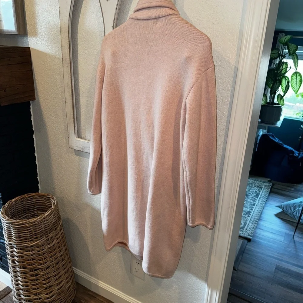 Collection J. Crew Pink Knit Longline Wool Blend Double Breasted Coat Jacket S